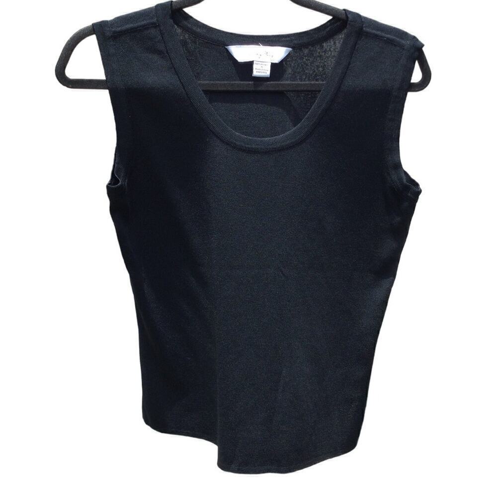 Ming wang womens tank sz S small jersey black gothic classic travel work career